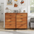 Mid Century Modern 5-Drawer Dresser, Wooden Chest of Drawers with Interlock System, Anti-Tip Kit & Metal Legs for Bedroom, Living Room, Hallway