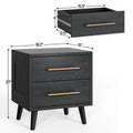 Noelse 3 Piece Bedroom Furniture Set, 6 Drawer Dresser with 2 Nightstands, Modern Wood Storage Organizer with Metal Handles for Bedroom, Living Room, Black