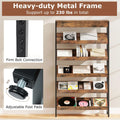 Tangkula 6-Tier Tall Freestanding Bookshelf with Angled Shelves for Home Office