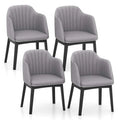 Set of 2/4 Upholstered Velvet Accent Dining Chairs with Curved Backrests, Detachable Cushion, Cozy Leisure Armchairs for Living Room - 2