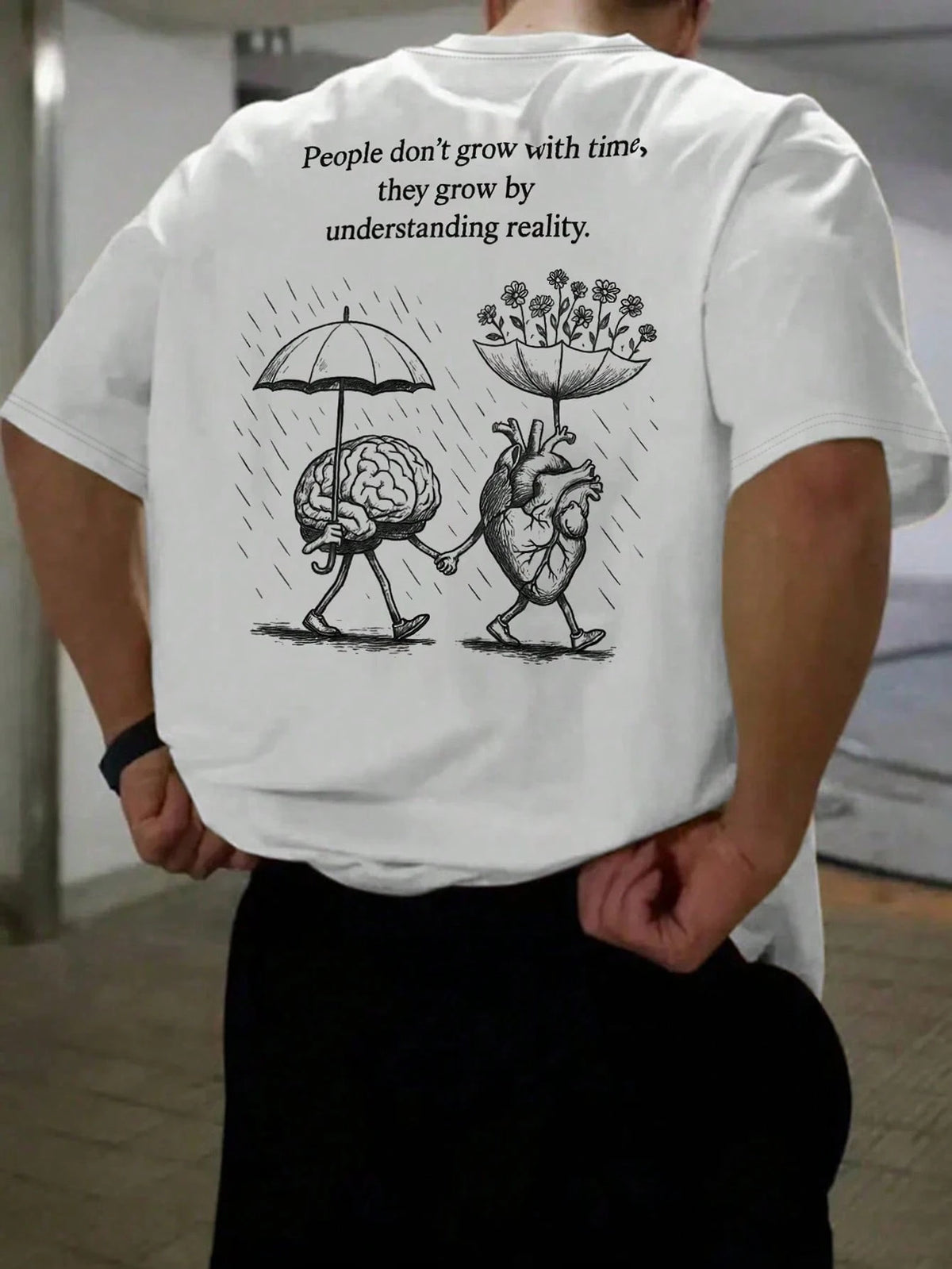 Manfinity Dauomo Men's Slogan Print Round Neck Short Sleeve T-Shirt