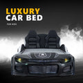 CHAMPION Twin Race Car Bed, LED Lights, Sound FX, Kids Bedroom Furniture, Children'S Car Bed