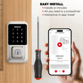 Kwikset Halo Touchscreen Wi - Fi Smart Deadbolt Hardware Lock with Smartkey Satin Nickel - Matte Black