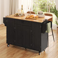 Noelse Kitchen Island with Storage, Island Table for Kitchen with Drop Leaf, Spice Rack, Towel Bar for Small Kitchens, White