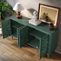 HLR 48" Accent Cabinet with 4 Doors, Vintage Hollow Carving Storage Credenza, Sideboards and Buffets Cabinet for Living Room, Kitchen, Dining Room, Entryway