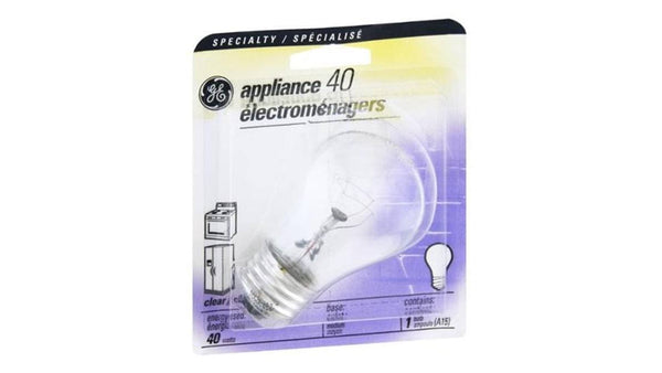 GE Light Bulb, Appliance, Clear, 40 Watts