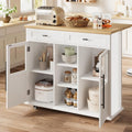 WALYWIK Foldable Kitchen Island Cart with Wheels, 2 Glass Doors, Spice Rack & Towel Holder - Compact Mobile Storage Cart for Small Kitchens, Dining Rooms, Camping & Rvs - Grey