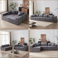 104 - Inch Corduroy Modular L Shaped Sectional Sofa, Luxury Floor Couch Set, Upholstered Indoor Furniture, Foam - Filled Compressed Sofa for Living Room, Bedroom, 4 PC Free Combination ?