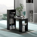 48" Computer Desk with 6-Tier Storage Shelves, 3-in-1 Reversible Writing Desk w/ Bookshelf & CPU Stand, Space-Saving Home Office Workstation