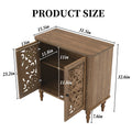 HLR 48" Accent Cabinet with 4 Doors, Vintage Hollow Carving Storage Credenza, Sideboards and Buffets Cabinet for Living Room, Kitchen, Dining Room, Entryway