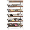 Tangkula 6-Tier Tall Freestanding Bookshelf with Angled Shelves for Home Office