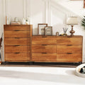Mid Century Modern 5-Drawer Dresser, Wooden Chest of Drawers with Interlock System, Anti-Tip Kit & Metal Legs for Bedroom, Living Room, Hallway