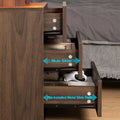 Hommpa LED Nightstand Wireless Charging Station USB Type C Outlets Bedside Table 3 Drawers Black Night Table Modern Smart Nightstand High Gloss End Side Table for Bedroom Furniture 26.8" Tall