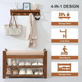 Shoe Rack for Front Door Entrance, 28 Entryway Bench with Coat Rack, Hall Tree Shoe Bench with Storage for Entry, Hallway, Bedroom, Living Room