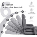 Folding Lazy Sofa Floor Chair with 6-Position Adjustable Backrest, Lumbar Pillow & Armrests, Indoor Chaise Lounge Sofa for Gaming, Living Room
