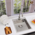 17 in Bar Sink Drop in - Small Kitchen Sink, Modern 18 Gauge Stainless Steel Sink with Brushed Finish, 17"x19"x6" Single Bowl Kitchen Sinks for RV, Prep, and Outdoor Use