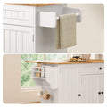 Noelse Kitchen Island with Storage, Island Table for Kitchen with Drop Leaf, Spice Rack, Towel Bar for Small Kitchens, White