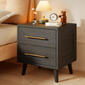 Bedroom Furniture Set - Includes Queen Bed Frame, Nightstands Set of 2, 5 - Drawer Dresser & Double Wide 6 - Drawer Dresser - Modern Storage Solution for Stylish Home Decor, Black