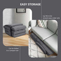 Folding Lazy Sofa Floor Chair with 6-Position Adjustable Backrest, Lumbar Pillow & Armrests, Indoor Chaise Lounge Sofa for Gaming, Living Room