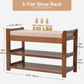Shoe Rack for Front Door Entrance, 28 Entryway Bench with Coat Rack, Hall Tree Shoe Bench with Storage for Entry, Hallway, Bedroom, Living Room