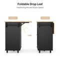 Noelse Kitchen Island with Storage, Island Table for Kitchen with Drop Leaf, Spice Rack, Towel Bar for Small Kitchens, White