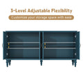 HLR 48" Accent Cabinet with 4 Doors, Vintage Hollow Carving Storage Credenza, Sideboards and Buffets Cabinet for Living Room, Kitchen, Dining Room, Entryway