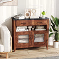 Sideboard Buffet Cabinet, Coffee Bar Cabinet with 2 Drawers, Faux Marble Top, Kitchen Storage Cabinet for Living Room Entryway
