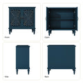 HLR 48" Accent Cabinet with 4 Doors, Vintage Hollow Carving Storage Credenza, Sideboards and Buffets Cabinet for Living Room, Kitchen, Dining Room, Entryway