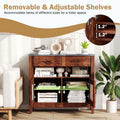 Sideboard Buffet Cabinet, Coffee Bar Cabinet with 2 Drawers, Faux Marble Top, Kitchen Storage Cabinet for Living Room Entryway