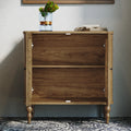 HLR 48" Accent Cabinet with 4 Doors, Vintage Hollow Carving Storage Credenza, Sideboards and Buffets Cabinet for Living Room, Kitchen, Dining Room, Entryway