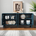 HLR 48" Accent Cabinet with 4 Doors, Vintage Hollow Carving Storage Credenza, Sideboards and Buffets Cabinet for Living Room, Kitchen, Dining Room, Entryway