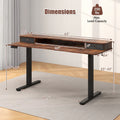 Electric Standing Desk with 2 Drawers, 3 Memory Positions, 63" x 24" Height Adjustable Electric Sit Stand Desk for Home Office Bedroom