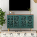 HLR 48" Accent Cabinet with 4 Doors, Vintage Hollow Carving Storage Credenza, Sideboards and Buffets Cabinet for Living Room, Kitchen, Dining Room, Entryway