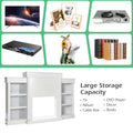 70" Fireplace Mantel TV Stand with Storage Shelves, Freestanding Wood Media Console for 28.5" Fireplace Insert, Living Room & Bedroom
