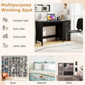 Computer Desk with 3 Storage Drawers, 48" Modern Home Office Desk with Spacious Desktop, Compact Study Writing Desk Workstation for Bedroom