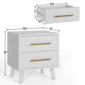 Bedroom Furniture Set - Includes Queen Bed Frame, Nightstands Set of 2, 5 - Drawer Dresser & Vanity Desk - Modern Storage Solution for Stylish Home Decor, Beige/White