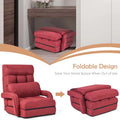 Folding Lazy Sofa Floor Chair with 6-Position Adjustable Backrest, Lumbar Pillow & Armrests, Indoor Chaise Lounge Sofa for Gaming, Living Room