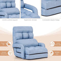 Folding Lazy Sofa Floor Chair with 6-Position Adjustable Backrest, Lumbar Pillow & Armrests, Indoor Chaise Lounge Sofa for Gaming, Living Room