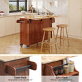 Lofka 52 - Inch Kitchen Island with Storage on Wheels with Wood Drop Leaf, Ideal for Small Kitchens