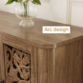 HLR 48" Accent Cabinet with 4 Doors, Vintage Hollow Carving Storage Credenza, Sideboards and Buffets Cabinet for Living Room, Kitchen, Dining Room, Entryway