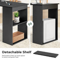 48" Computer Desk with 6-Tier Storage Shelves, 3-in-1 Reversible Writing Desk w/ Bookshelf & CPU Stand, Space-Saving Home Office Workstation