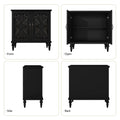 HLR 48" Accent Cabinet with 4 Doors, Vintage Hollow Carving Storage Credenza, Sideboards and Buffets Cabinet for Living Room, Kitchen, Dining Room, Entryway