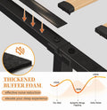 Enhomee Queen Bed Frame with 3 Storage Drawers Upholstered Queen Size Bed Frame with Headboard Noise Free Platform Bed with Metal Frame & Wood Slats Support Beige Bedroom Furniture for Adults Clothes - Full / Gray / with LED