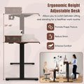Electric Standing Desk with 2 Drawers, 3 Memory Positions, 63" x 24" Height Adjustable Electric Sit Stand Desk for Home Office Bedroom - White
