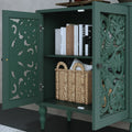 HLR 48" Accent Cabinet with 4 Doors, Vintage Hollow Carving Storage Credenza, Sideboards and Buffets Cabinet for Living Room, Kitchen, Dining Room, Entryway
