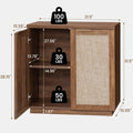 Hommpa Sideboard Buffet Cabinet Rattan Kitchen Storage Organizer with 5 - Position Adjustable Shelf & 2 Doors Boho Farmhouse Accent Cabinets TV Console for Living Dining Room Coffee Bar