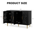 HLR 48" Accent Cabinet with 4 Doors, Vintage Hollow Carving Storage Credenza, Sideboards and Buffets Cabinet for Living Room, Kitchen, Dining Room, Entryway