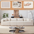 104 - Inch Corduroy Modular L Shaped Sectional Sofa, Luxury Floor Couch Set, Upholstered Indoor Furniture, Foam - Filled Compressed Sofa for Living Room, Bedroom, 4 PC Free Combination ? - Green + Corduroy