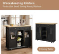 WALYWIK Foldable Kitchen Island Cart with Wheels, 2 Glass Doors, Spice Rack & Towel Holder - Compact Mobile Storage Cart for Small Kitchens, Dining Rooms, Camping & Rvs - Grey