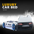 CHAMPION Twin Race Car Bed, LED Lights, Sound FX, Kids Bedroom Furniture, Children'S Car Bed